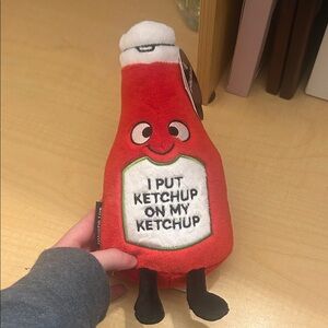 Red Ketchup Bottle Plush Toy